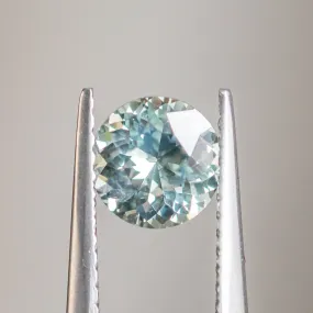 1.03CT ROUND MONTANA SAPPHIRE, PLATINUM WITH TEAL, 6.2MM, UNTREATED