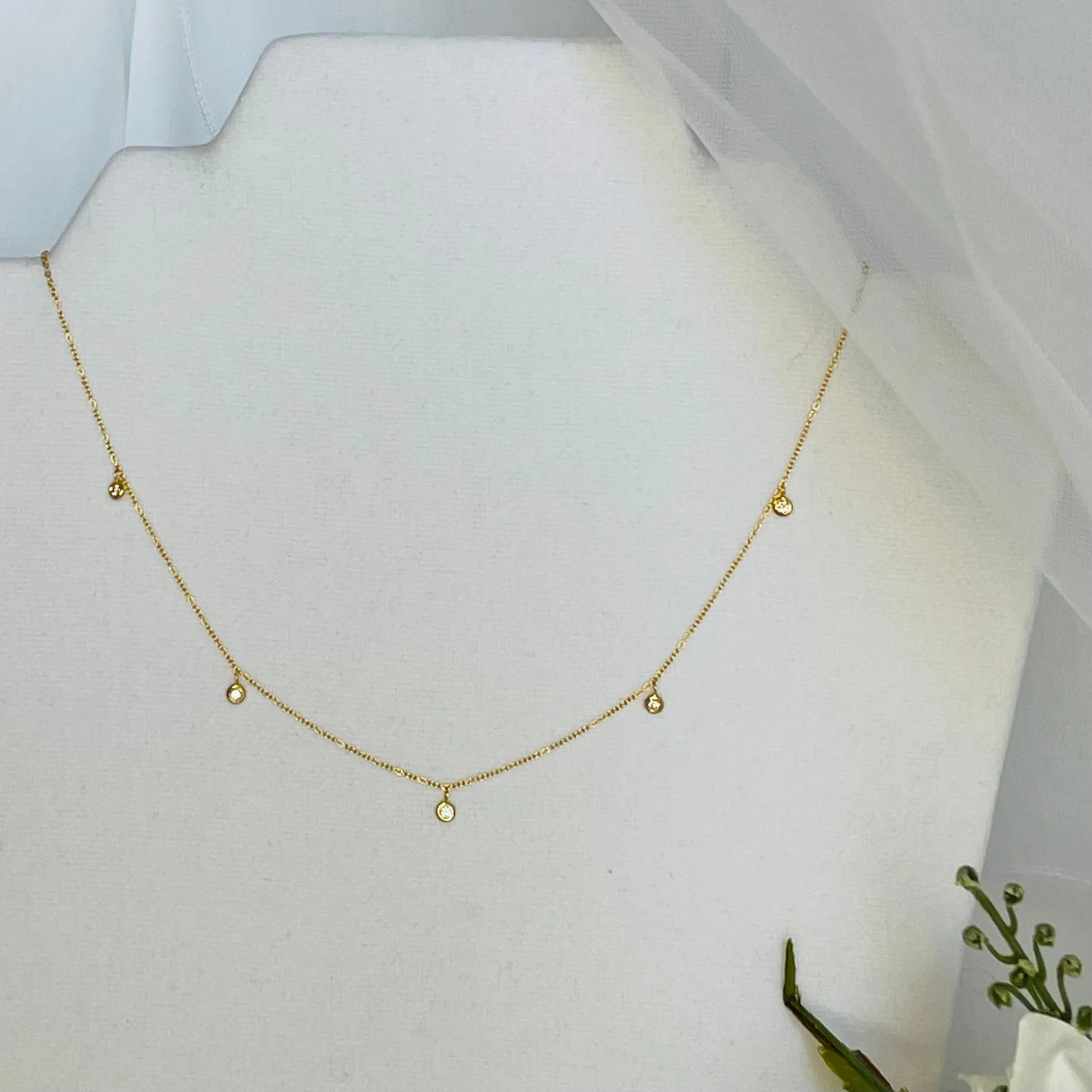 14K Brodie Gold & Diamond Necklace