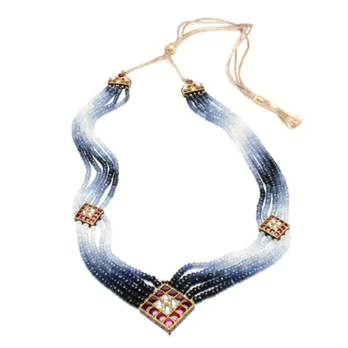 22k Gold and Sapphire Kashmir Necklace