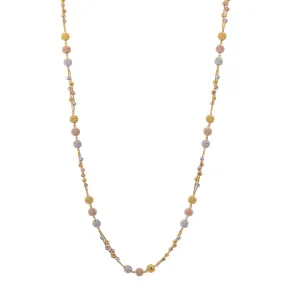 22K Multi-Tone Gold Beaded Chain (24.7gm)