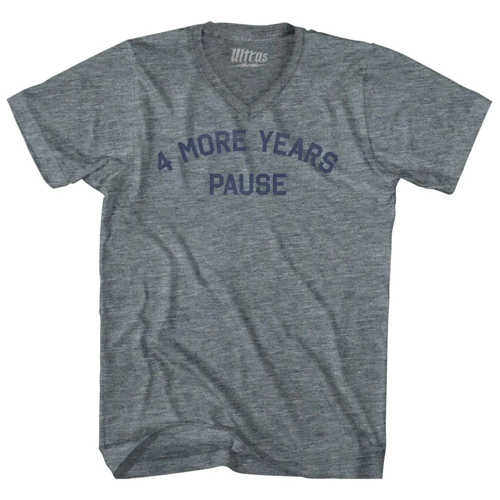 4 More Years Pause Tri-Blend V-neck Womens Junior Cut T-shirt