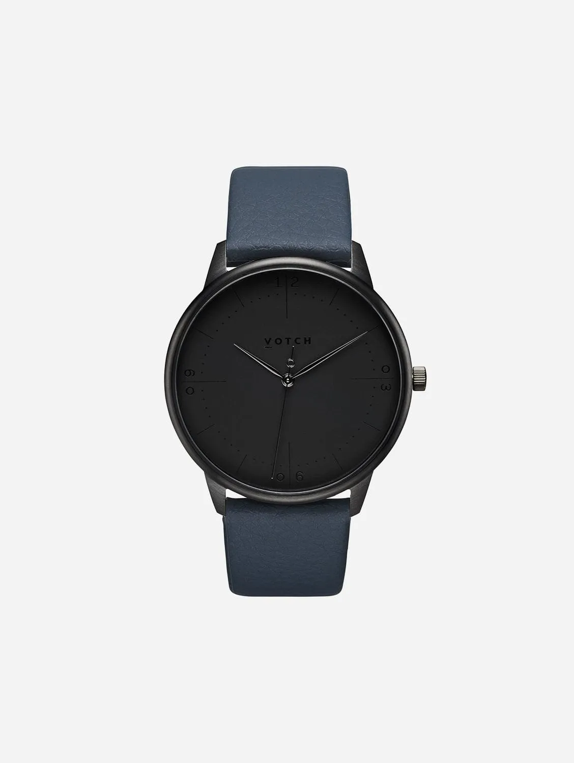 Aalto Watch with Black Dial | Navy Vegan Leather Strap