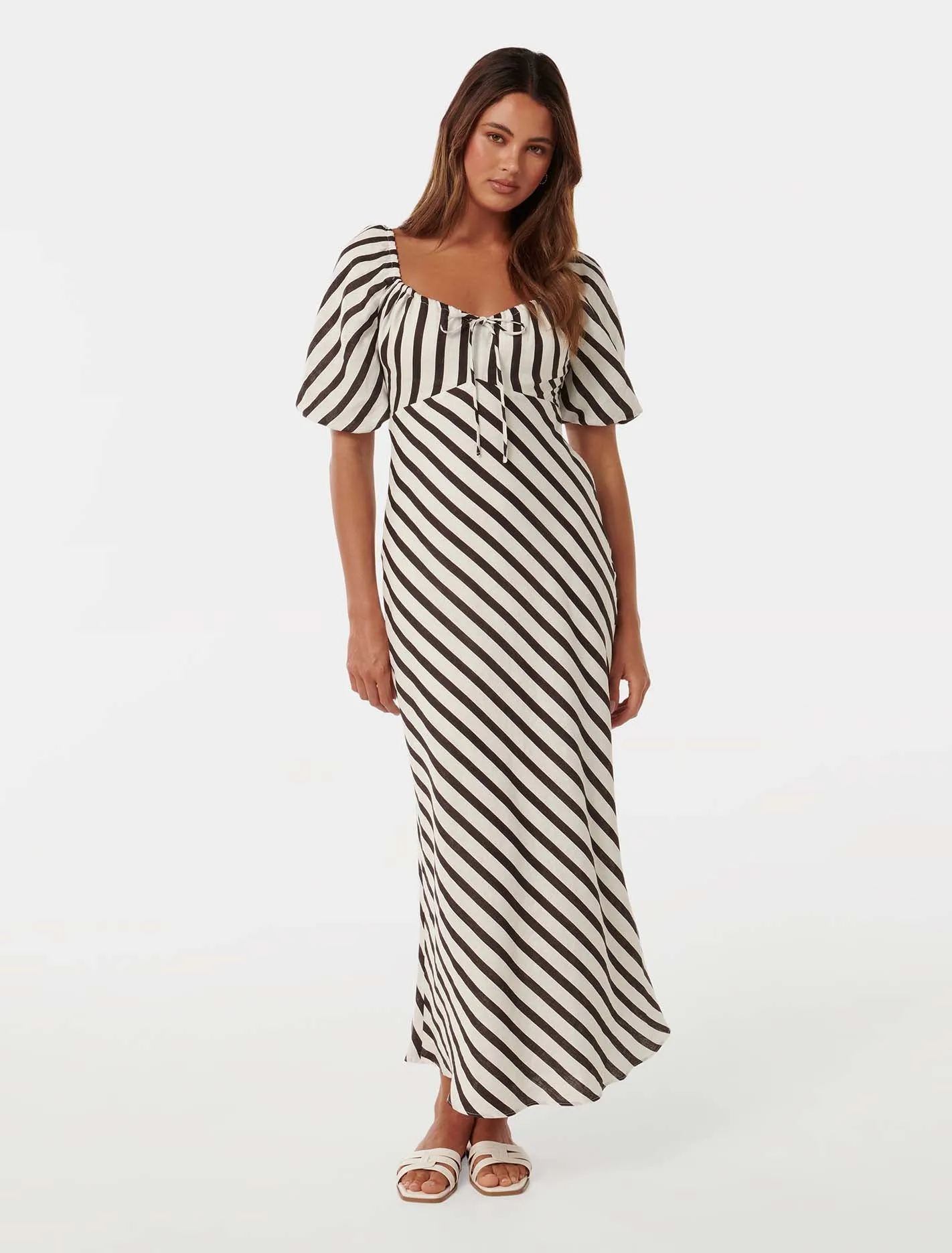 Angela Puff Sleeve Midi Dress