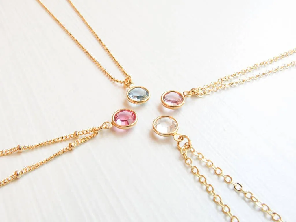 April Swarovski Birthstone Necklace - 14k Gold-Filled