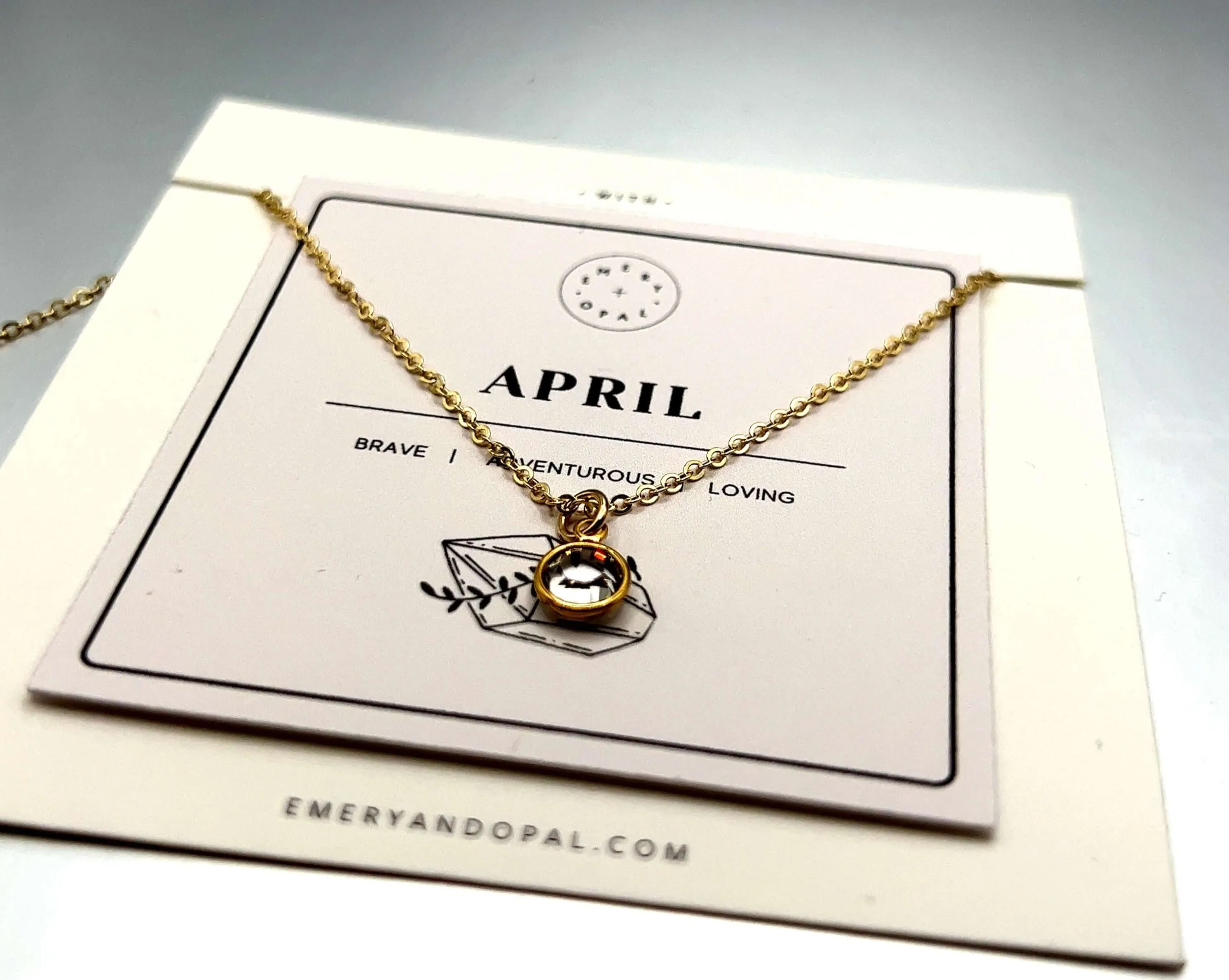 April Swarovski Birthstone Necklace - 14k Gold-Filled