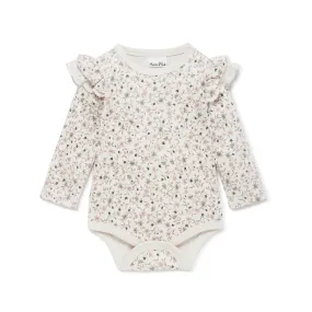 Aster and Oak Flutter Bodysuit Long Sleeve - Winter Floral