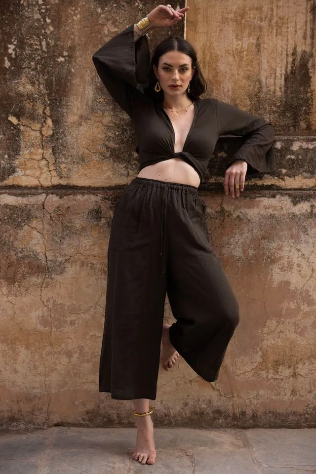 August Oversized Trousers - Brown