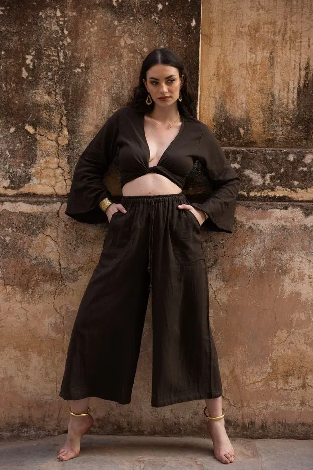 August Oversized Trousers - Brown