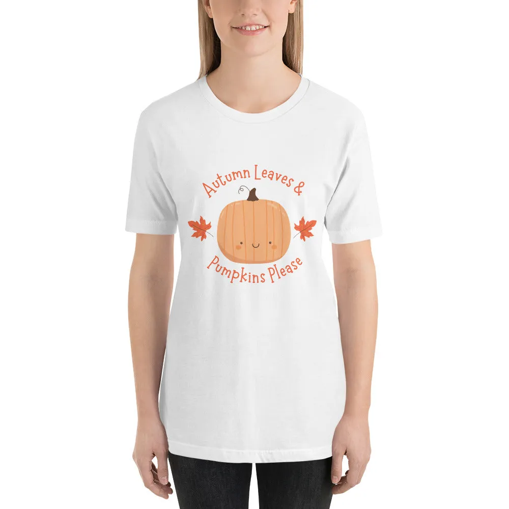 Autumn Leaves & Pumpkin Please Mom Fall Shirt Graphic Tee