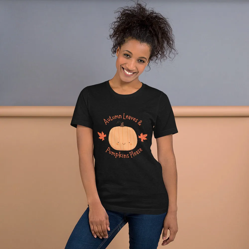 Autumn Leaves & Pumpkin Please Mom Fall Shirt Graphic Tee