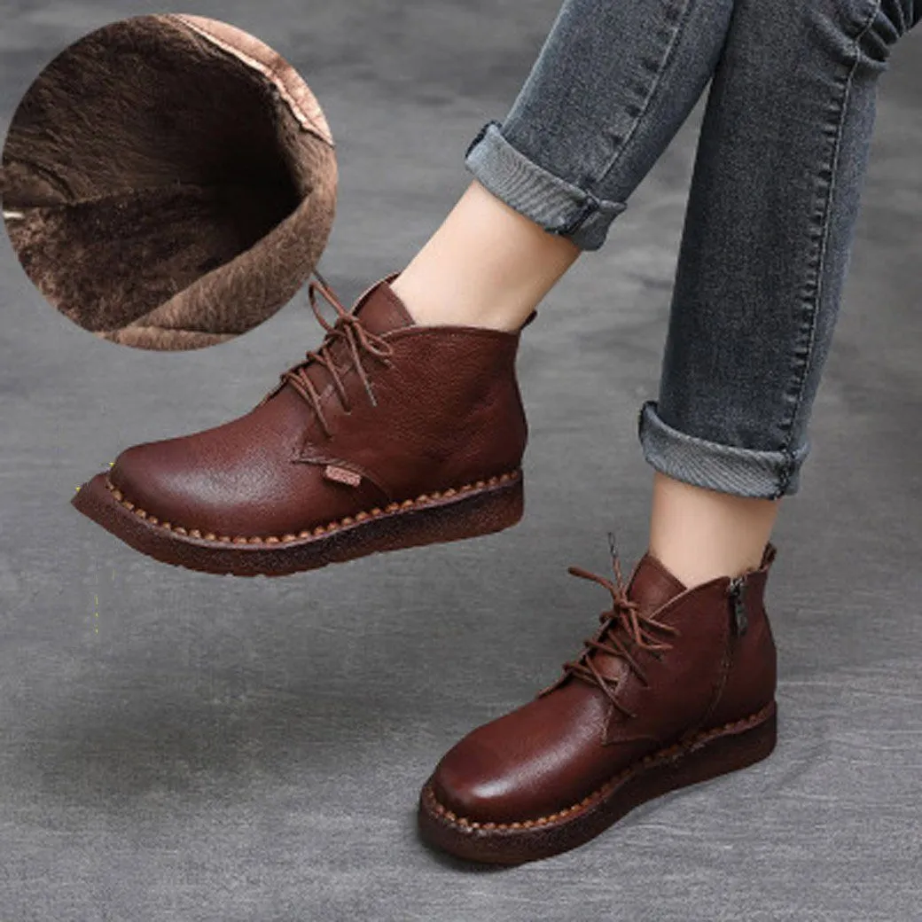 BABAKUD Autumn Winter Retro Handmade Boots Women 35-42