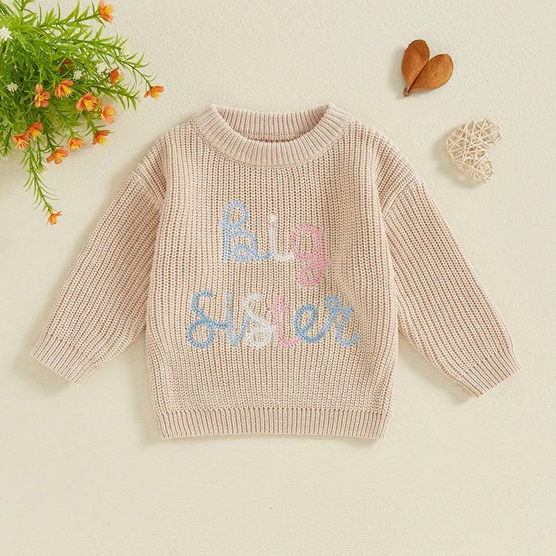 Baby Toddler Girls Deluxe Sweater - BIG SISTER