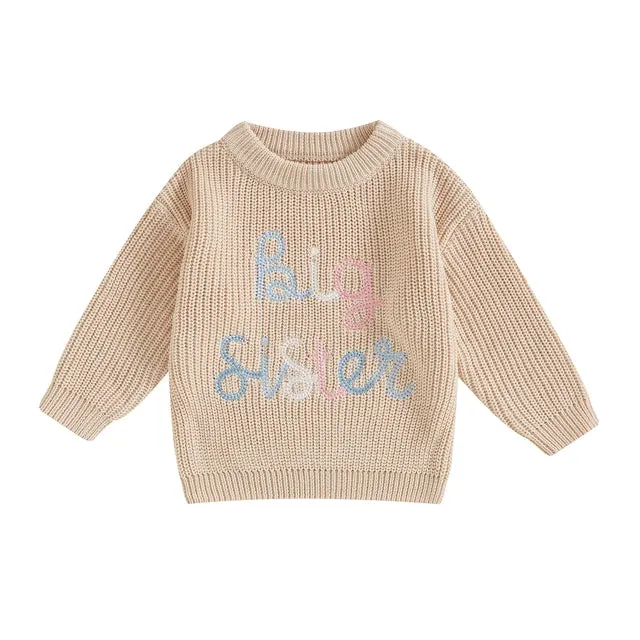 Baby Toddler Girls Deluxe Sweater - BIG SISTER