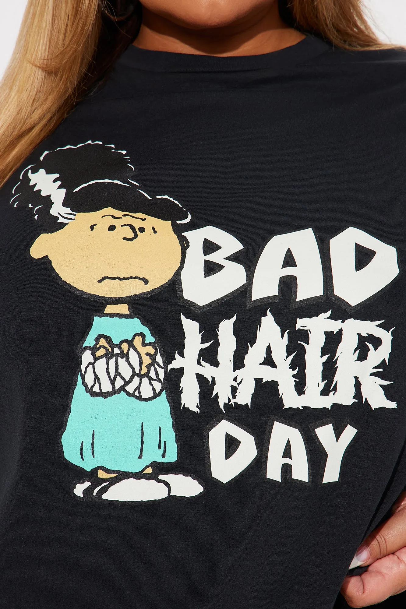 Bad Hair Day Peanuts Tee - Black