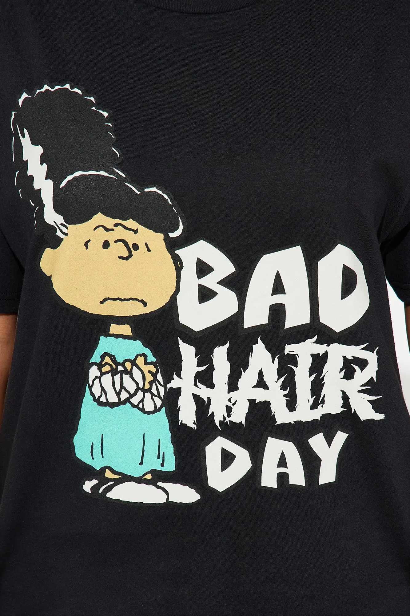 Bad Hair Day Peanuts Tee - Black