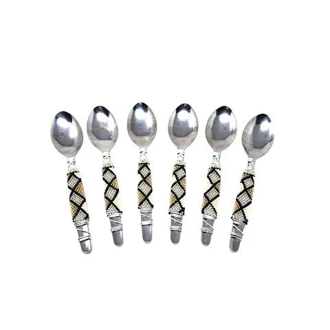 Beaded Mini Dessert Spoons 6-PC 01