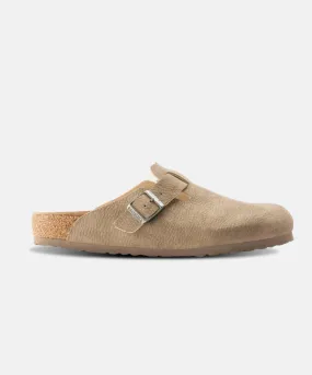 Birkenstock Boston BirkiBuc Desert Dust Grey Taupe Vegan Clogs