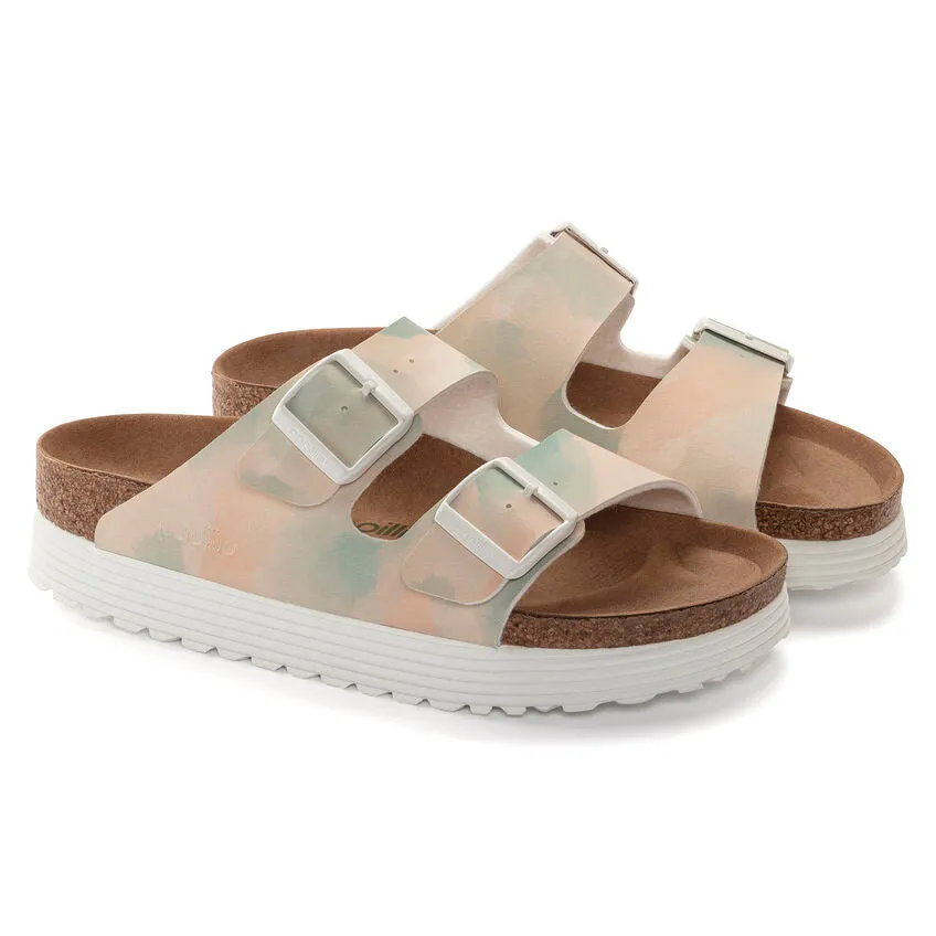 Birkenstock Women's Arizona Platform Vegan Birko-Flor (Watercolor Pink/Blue)