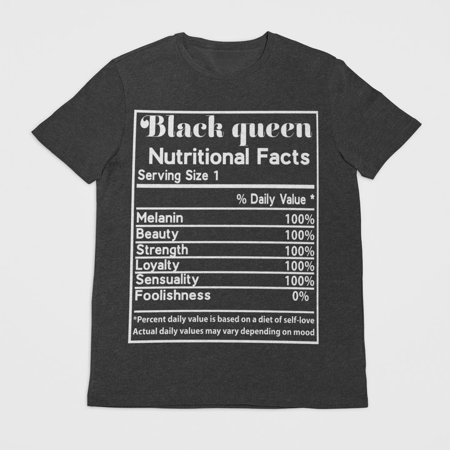 Black Queen Nutrition Facts T-shirt