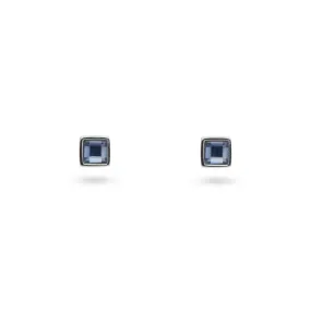 Blue Crystal Square Stud Earrings