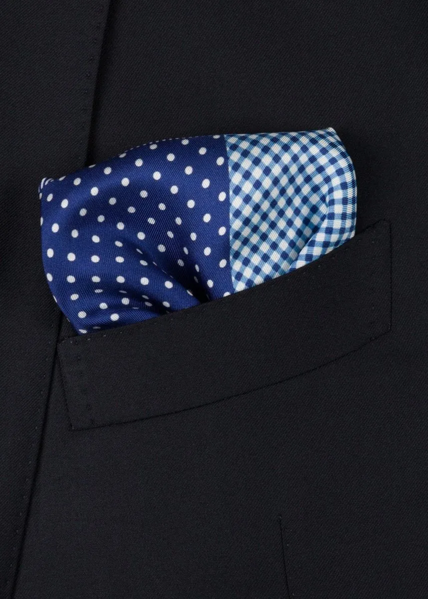 Blue Dots Pocket Square