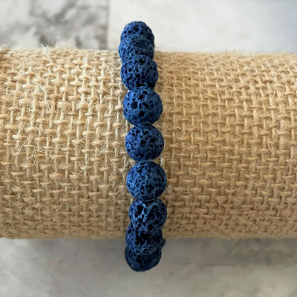 Blue Lava Mens Beaded Bracelet