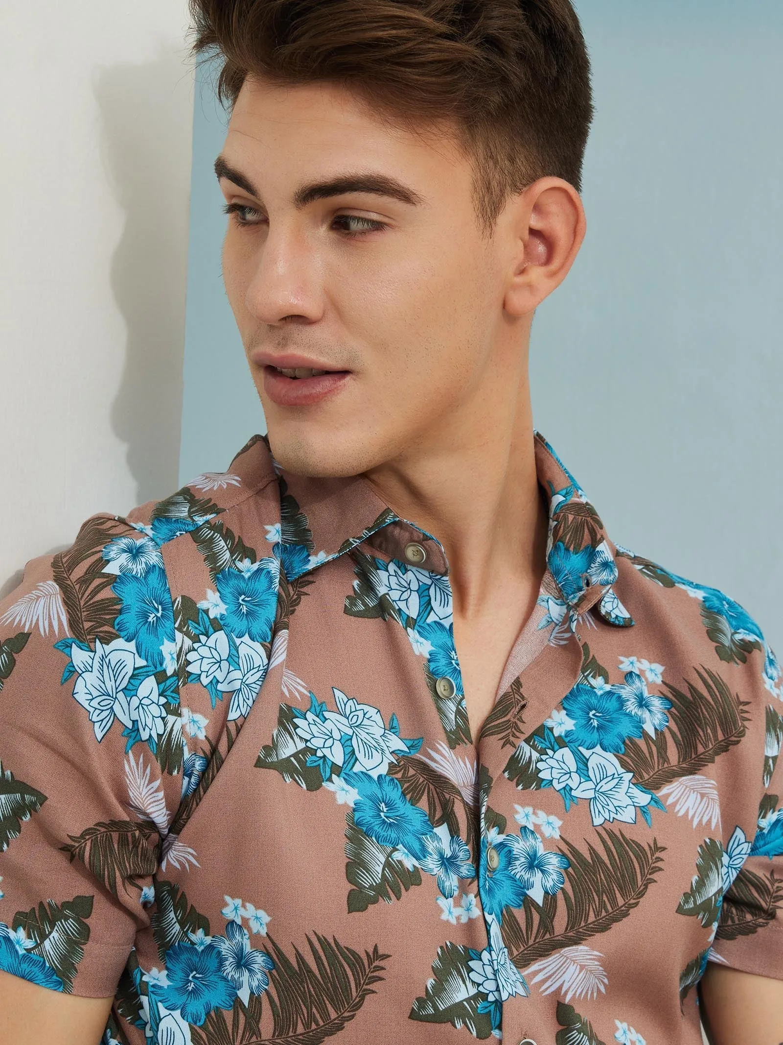 Brown Printed Shirt