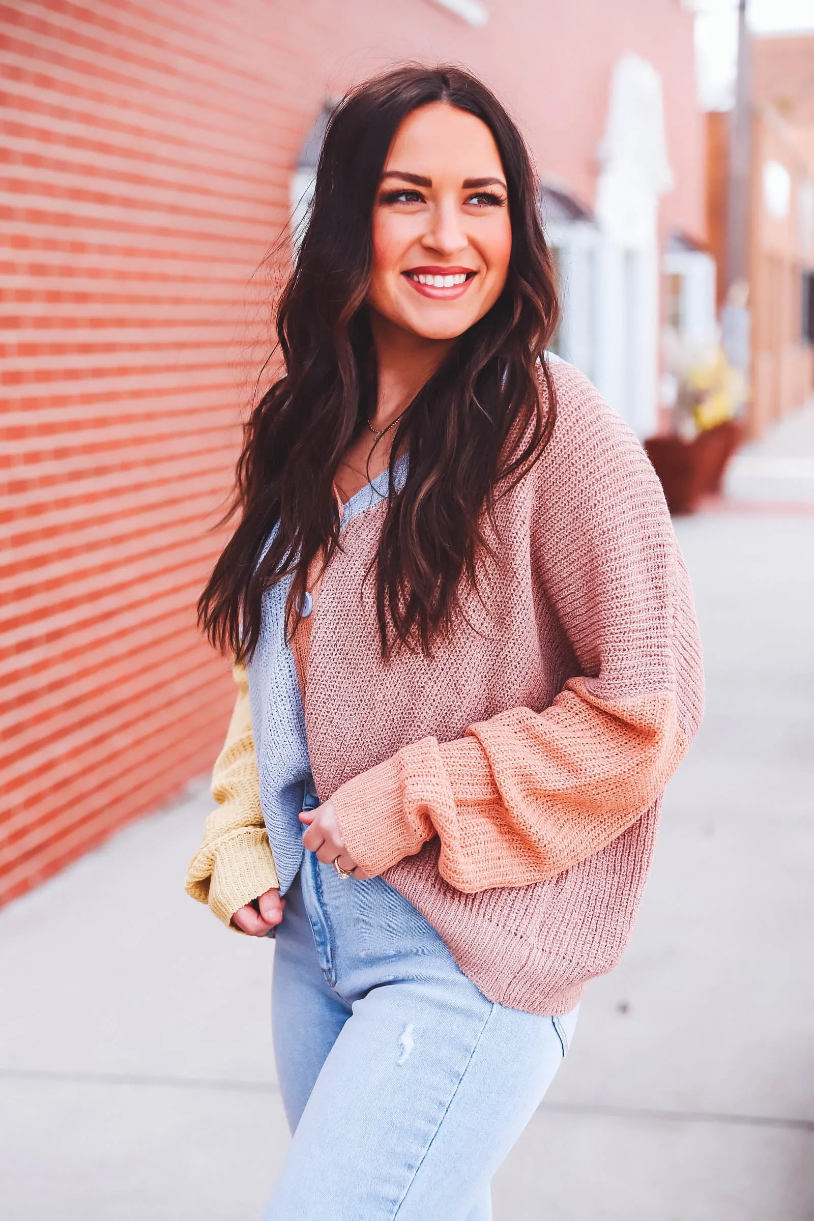 Bryn Color Block Cardigan