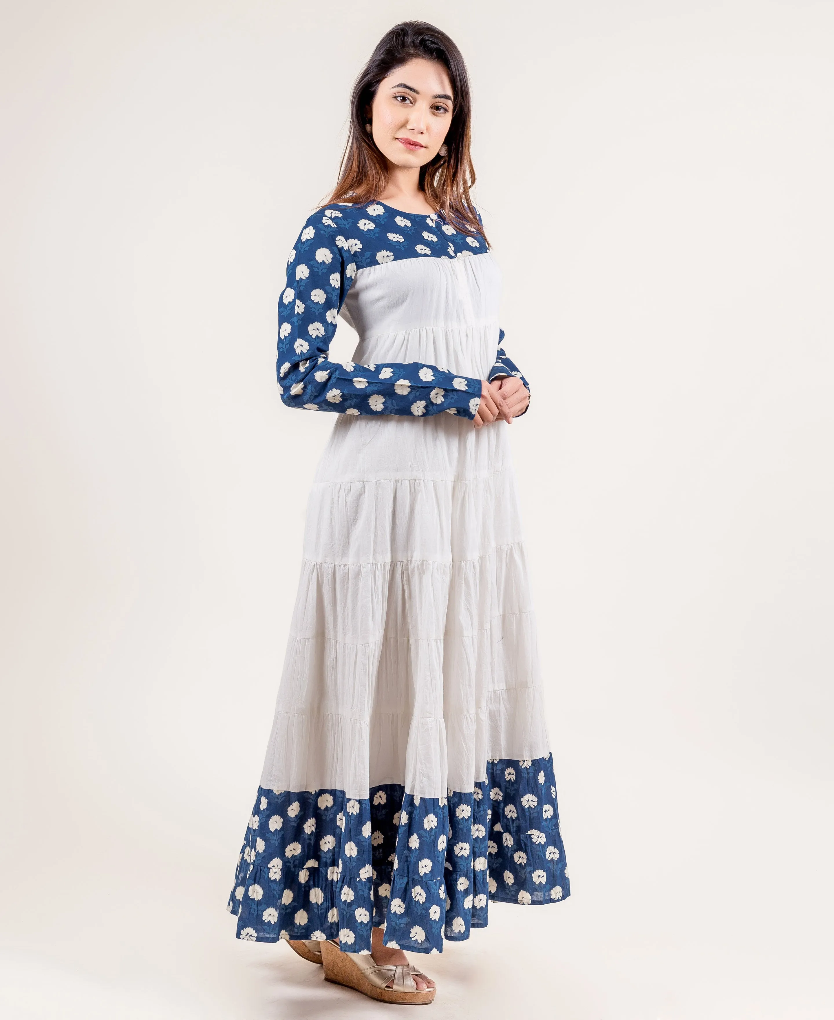 Charismatic Tiered Long Cotton Dress