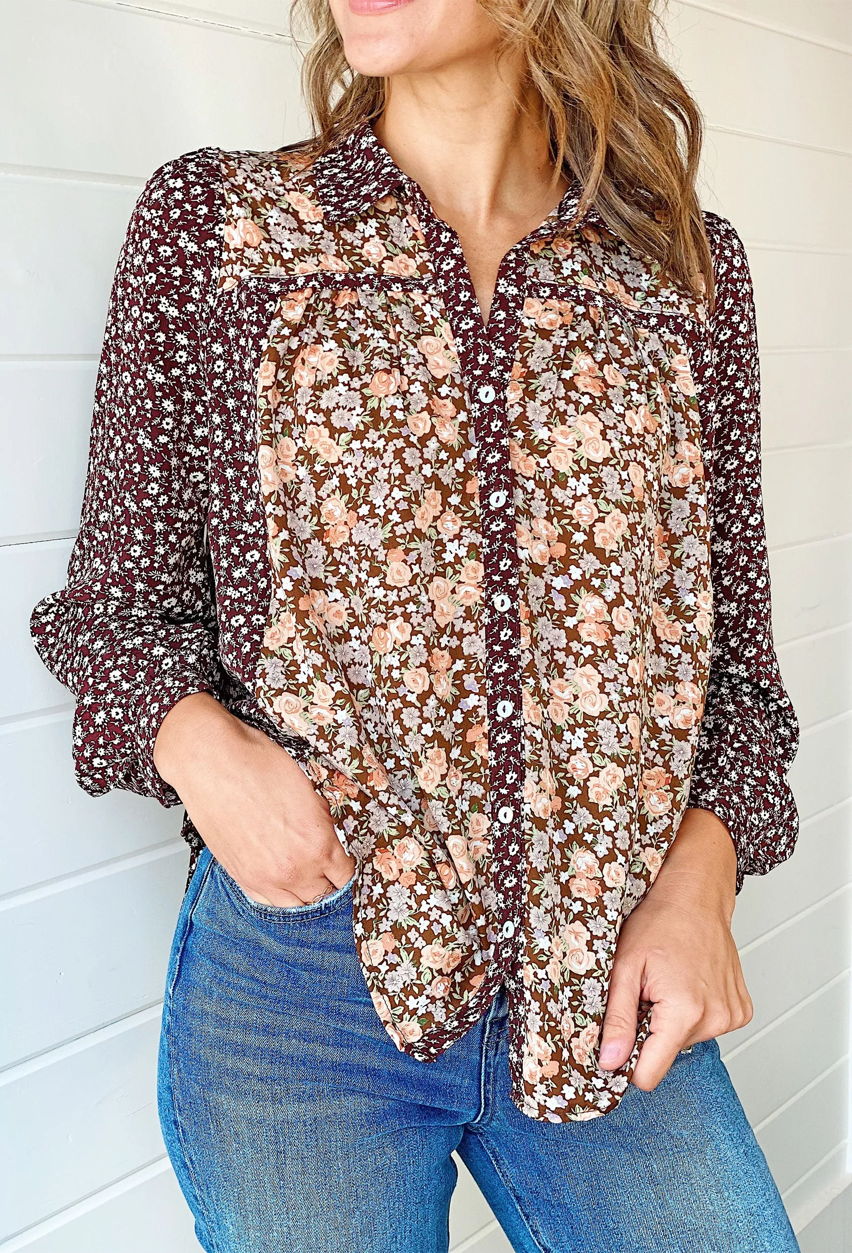 Chasing Dreams Floral Button Up Top