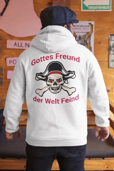 Classic Oversized Hoodie Rückendruck/Gottes Freund