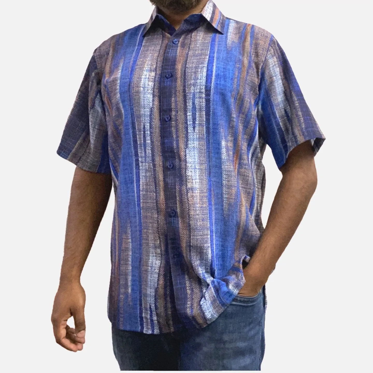 Clearance | Blue Summer Short Sleeve Shirt | Classic Fit