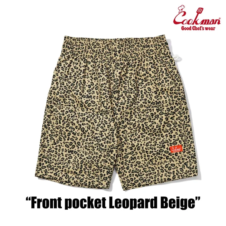 Cookman Chef Short Pants Front Pocket - Leopard : Beige