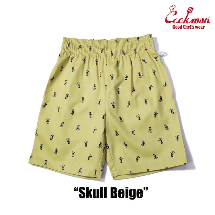 Cookman Chef Short Pants - Skull  : Beige