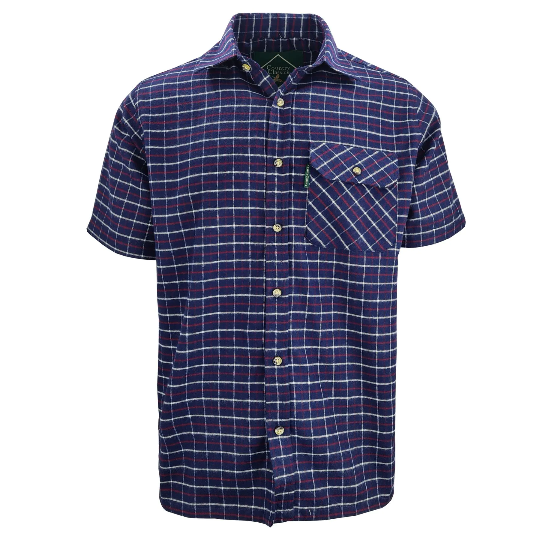 Country Classics Mens Short Sleeve Check Shirt - Fontwell Navy