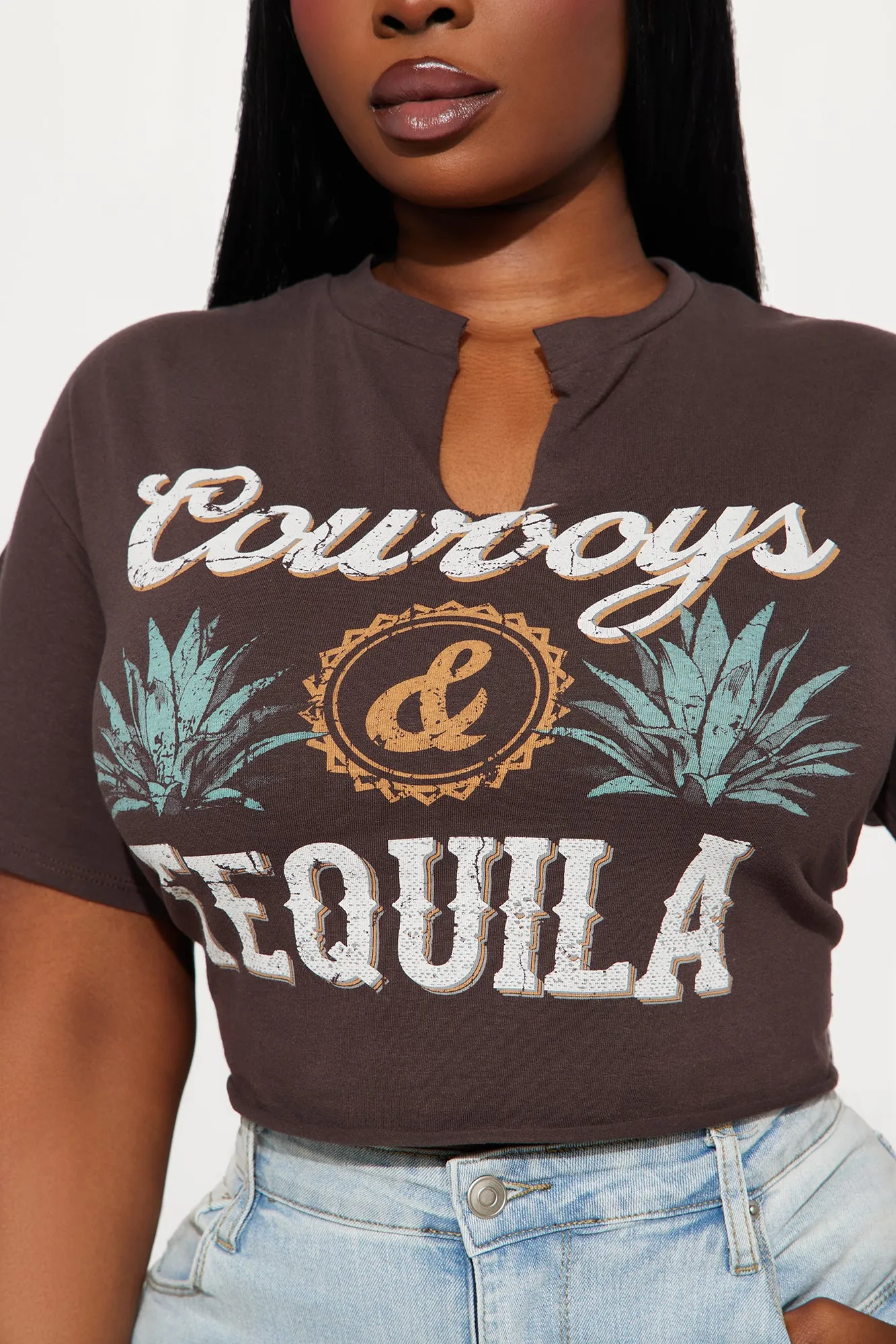 Cowboys & Tequila Agave Tee - Brown