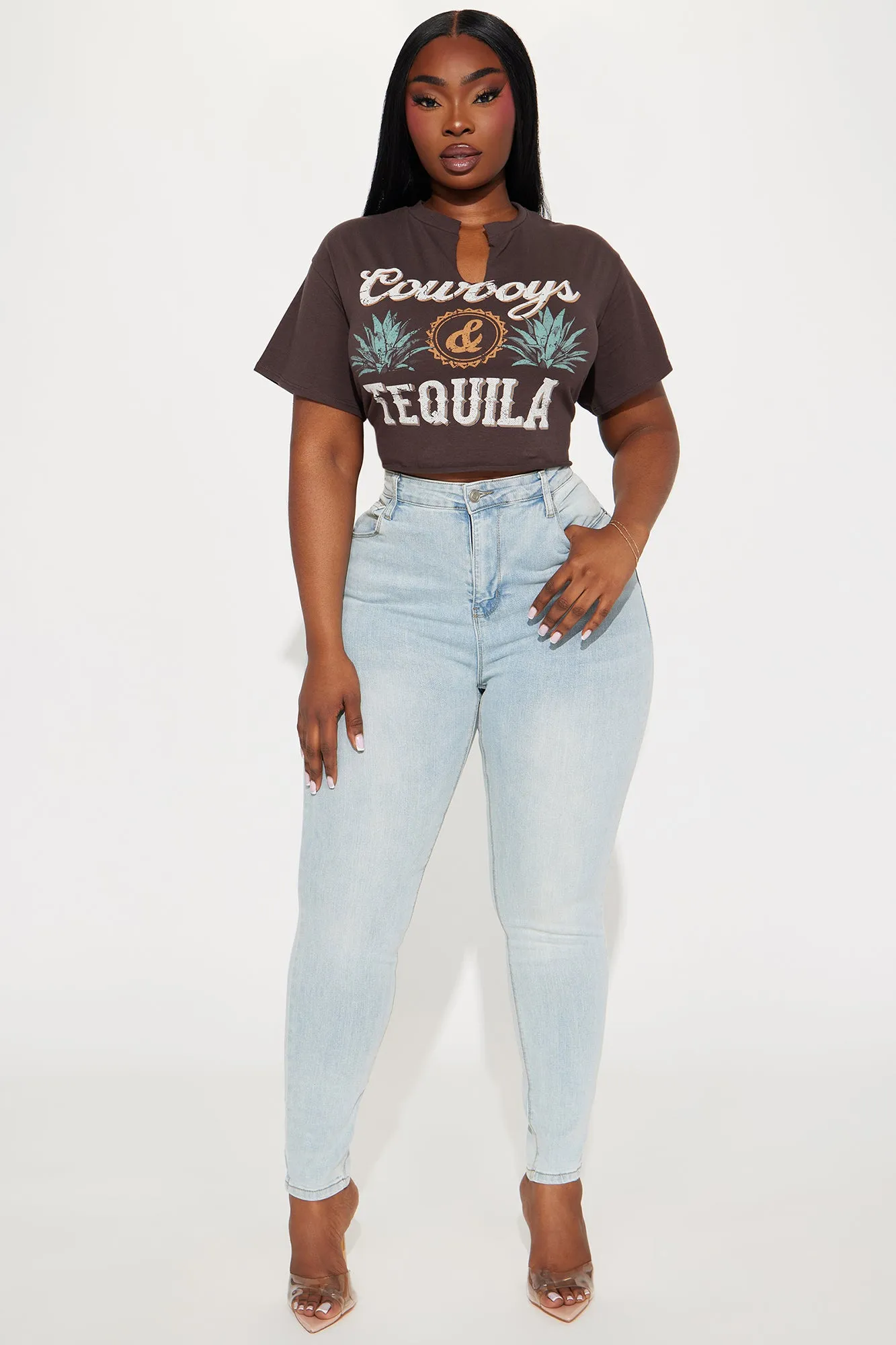 Cowboys & Tequila Agave Tee - Brown