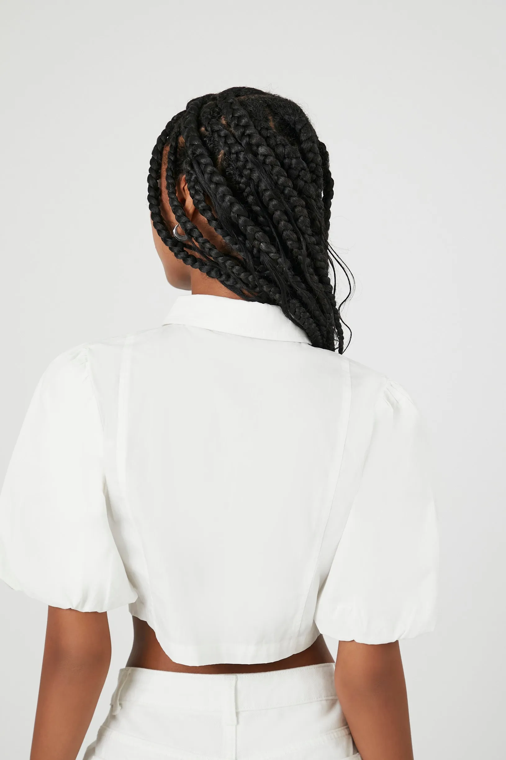 Cropped Puff-Sleeve Shirt