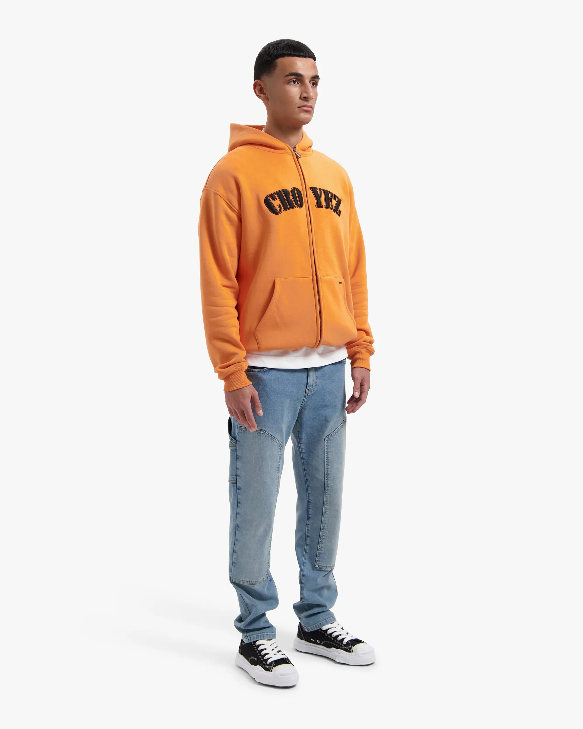 CROYEZ ATELIER ZIP HOODIE - ORANGE/BLACK