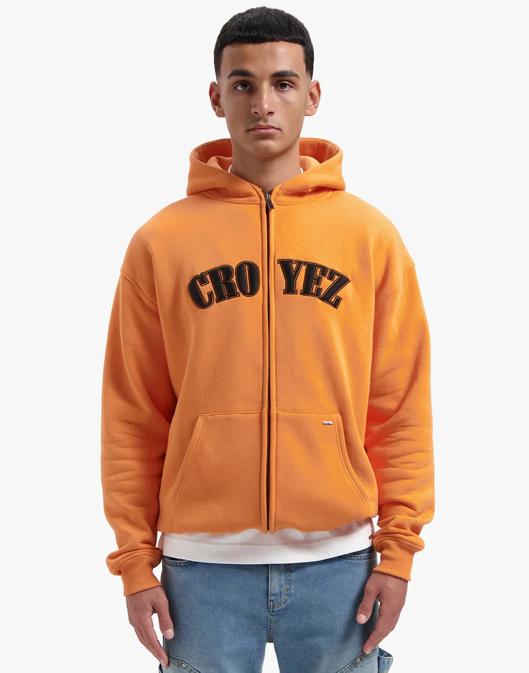 CROYEZ ATELIER ZIP HOODIE - ORANGE/BLACK