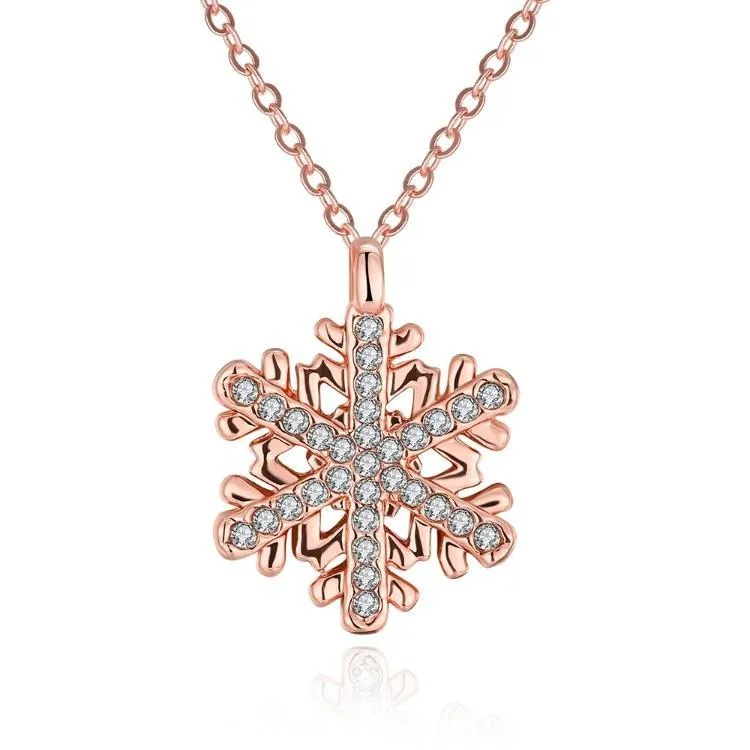 Crystal Winter Snow Flake Necklace