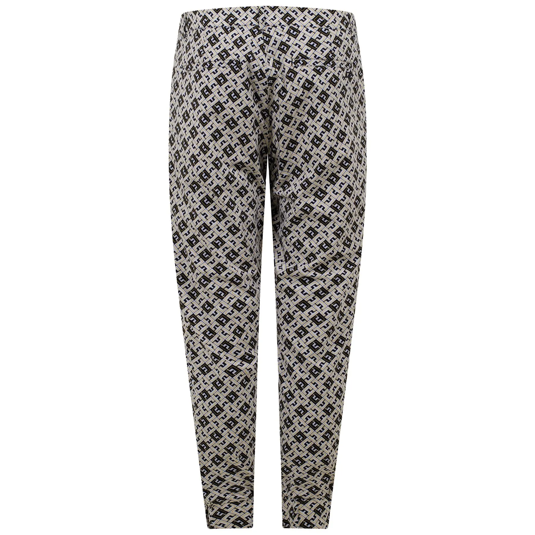 Cuff Double Weave Stretch Jogger Print Pant Black JL Monogram Check - AW22