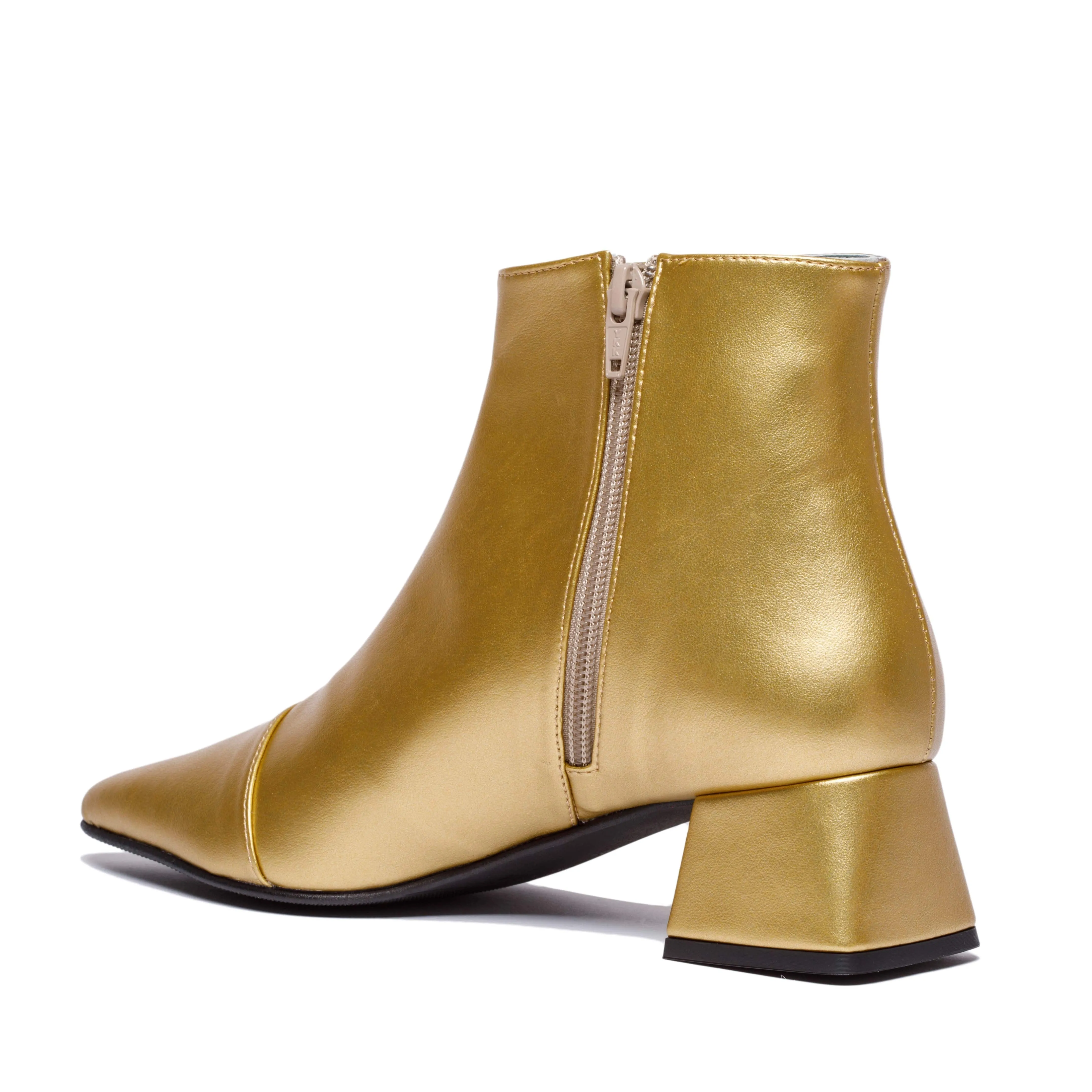 Dahlia Vegan Apple Leather Ankle Boots | Gold