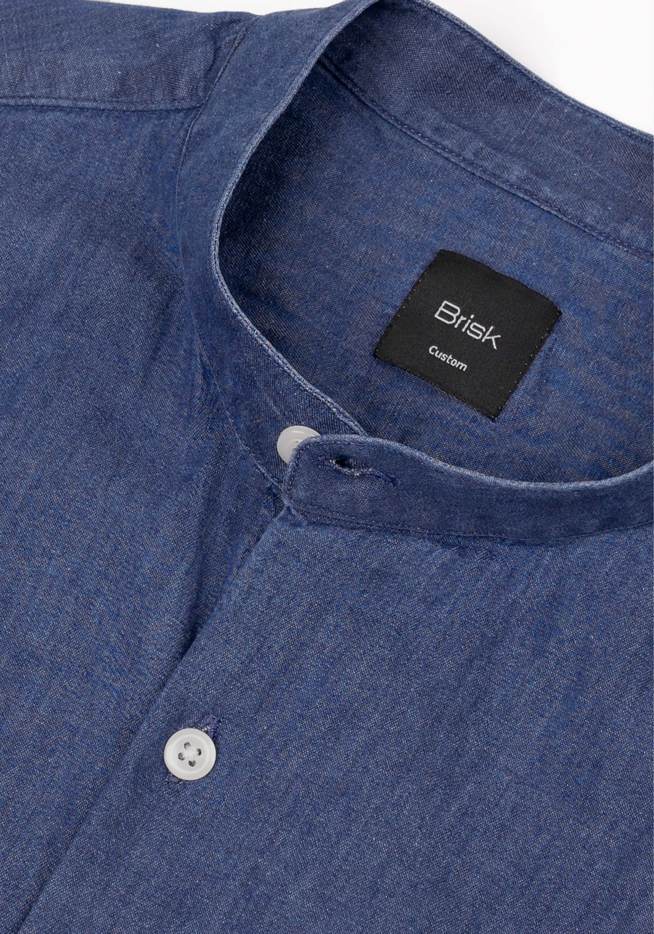 Denim Rinse Wash Shirt - Band Collar