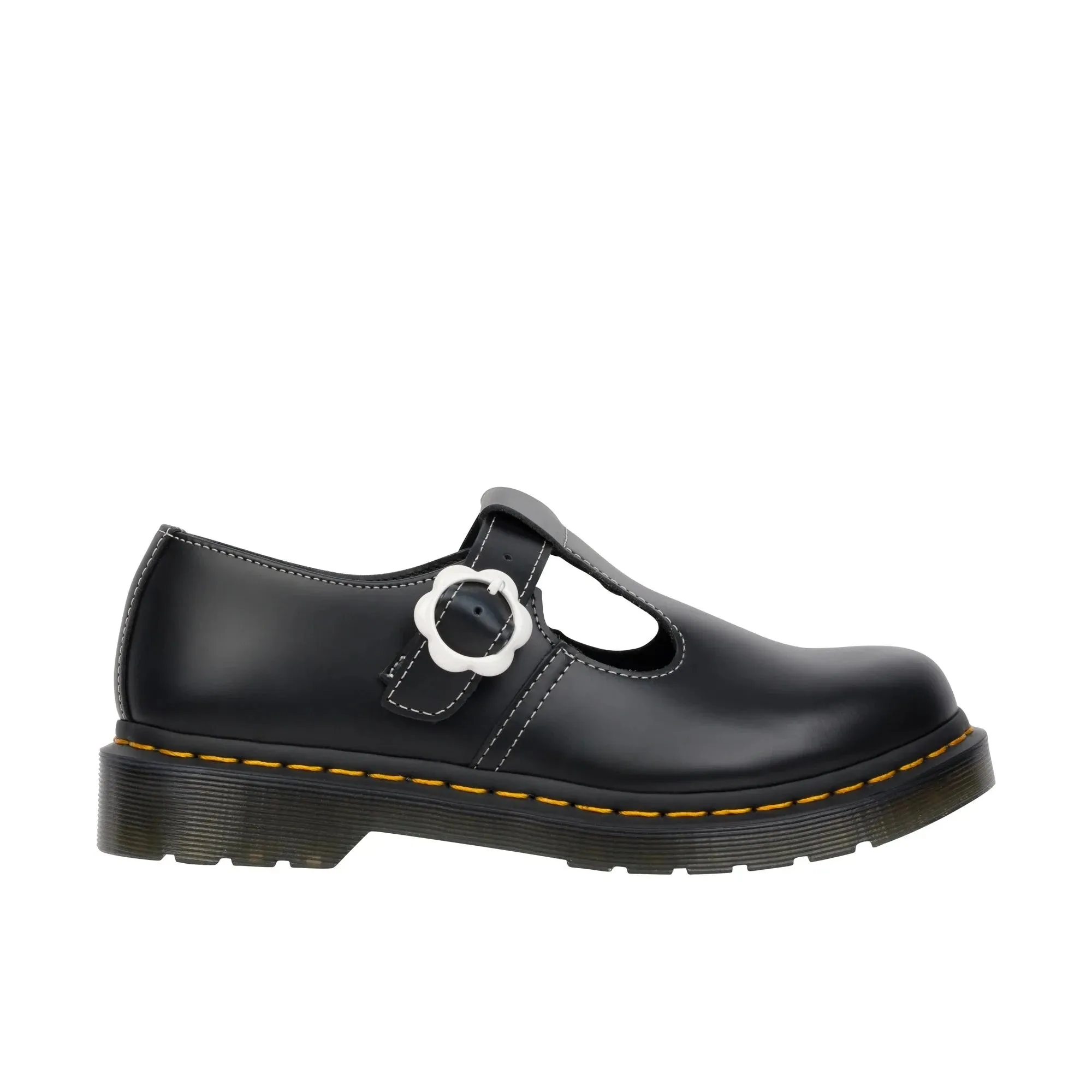 Dr Martens Womens Polley Flower Smooth Black