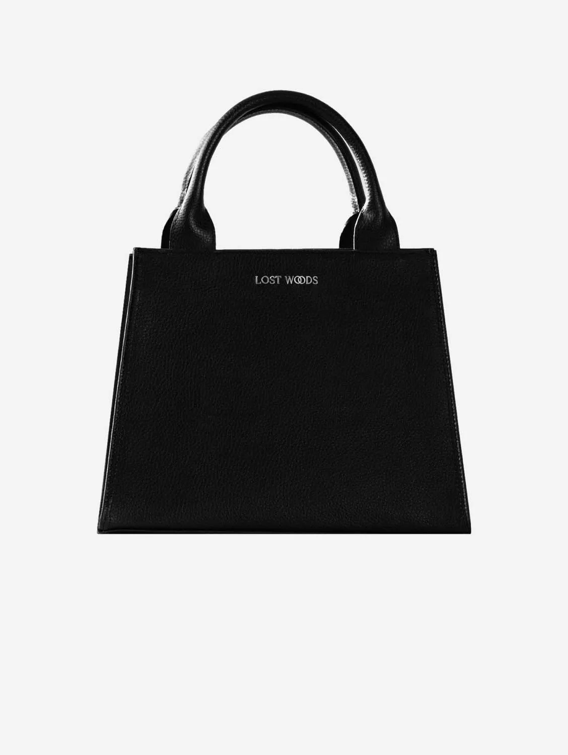 Ebony MIRUM Leather Vegan Tote Bag | Black & Silver