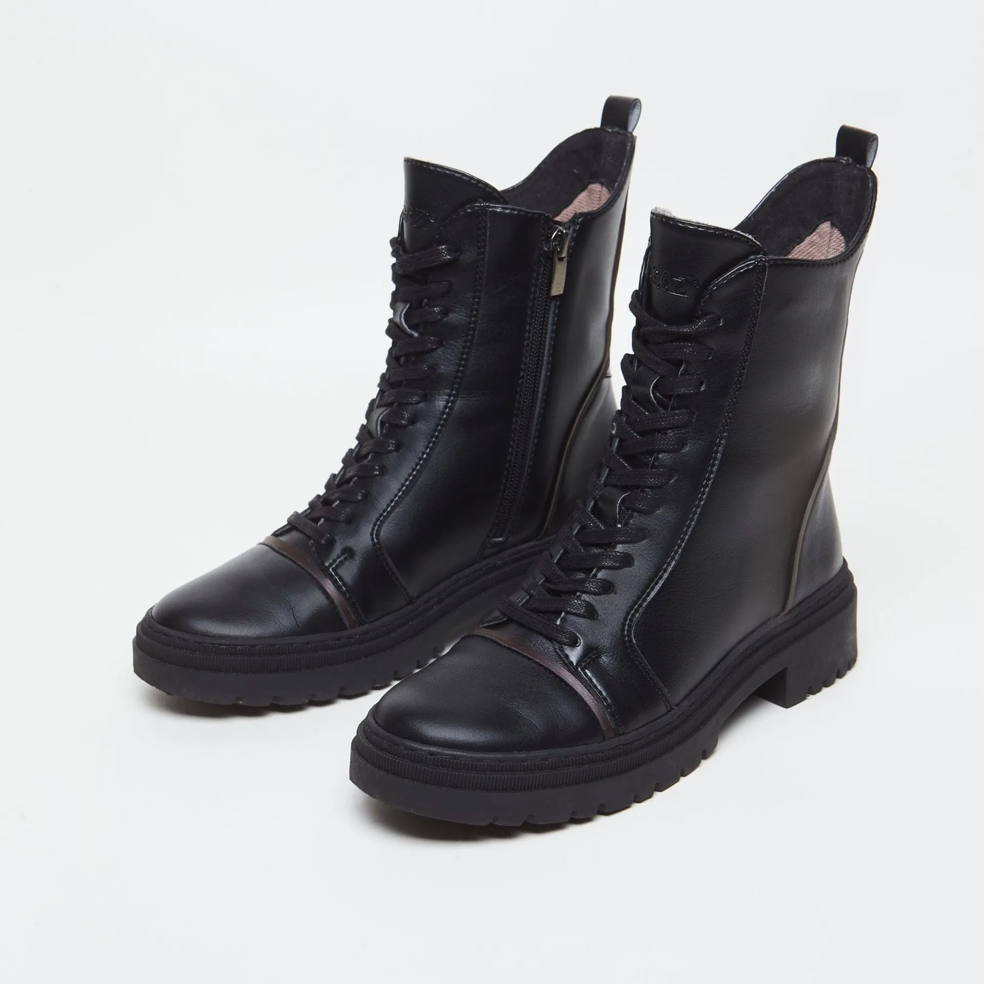 Edi Vegan Leather Ankle Boots | Black