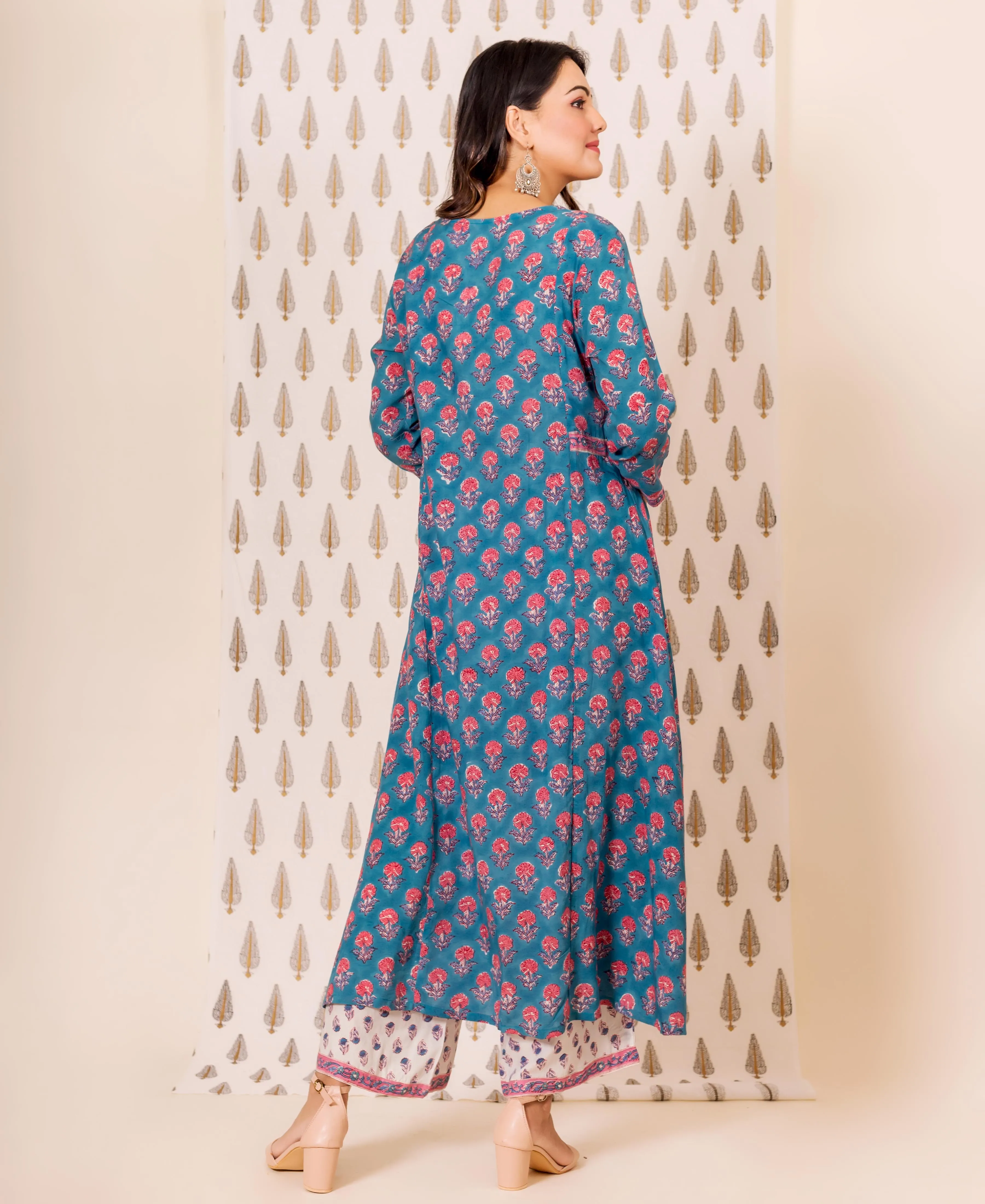 Eesha Hand Block Printed Long Kurta