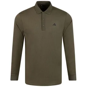 Essentials Long Sleeve Polo Olive Strata Melange - AW23