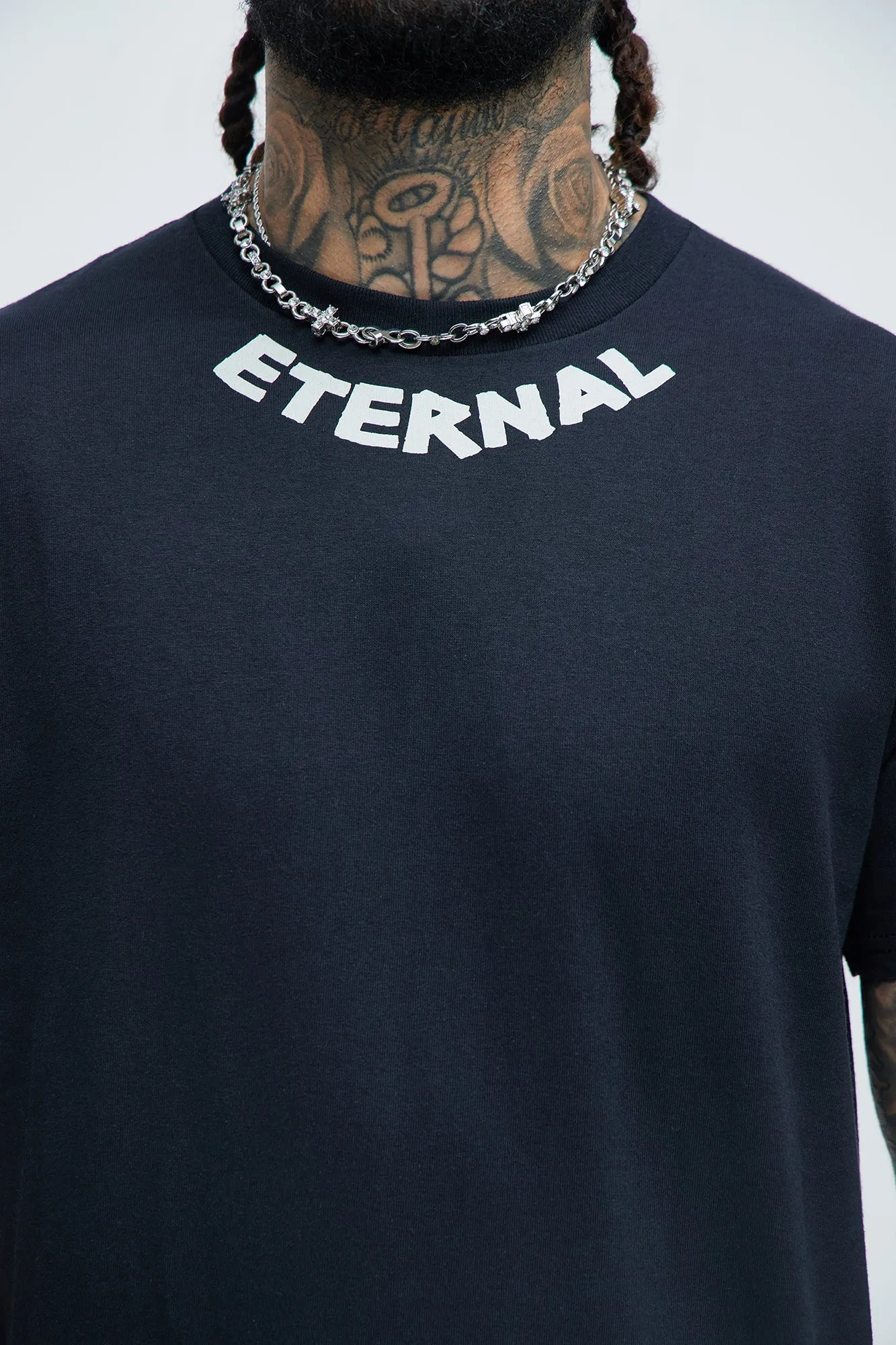 Eternal Happiness Oversized Short Sleeve Tee - Black